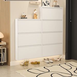Armoire d'entrée ultra-fine OEM de 10 cm en acier, structure de cadre <span class=keywords><strong>suspendu</strong></span> à ouverture par rabat, grande capacité pour l'entrée de la maison - Product Image 1