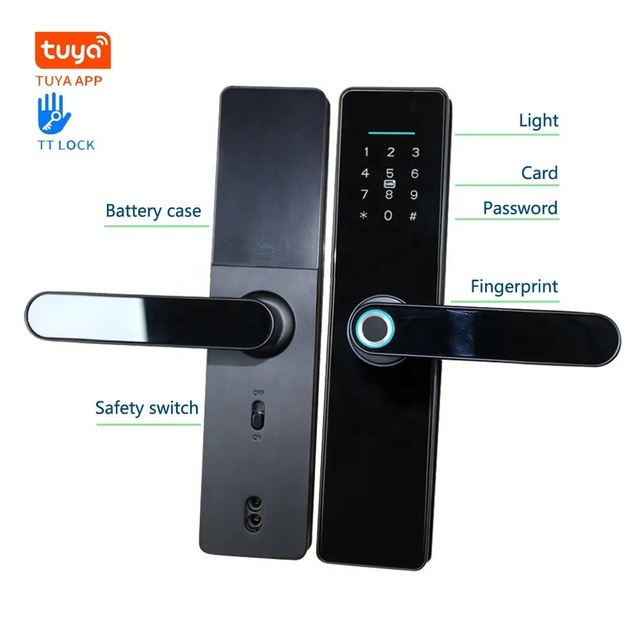 Door LocksLuxury Style Electric Safety Handle Digital Tuya Ttlock Intelligent Wifi Fingerprint Door Intelligent Lock
