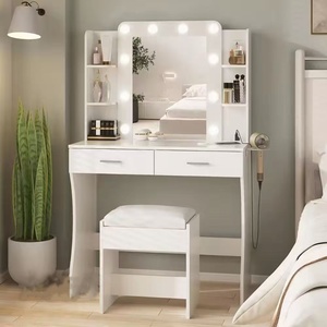 Table de toilette de luxe, nouveaux designs, table de maquillage avec lumière et miroir, meubles de chambre à coucher, bureau de vanité - Product Image 1