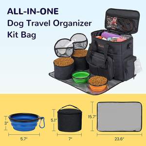 Köpek Pet seyahat sırt çantası, haftasonu çantası köpek kedi, havayolu onaylı Tote organizatör dahil 2 gıda taşıyıcı çanta ve 2 kase - Product Image 5