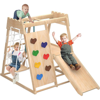 Juguetes de Escalada para Niños, de Madera, Montessori, 8 en 1, Parque Infantil Interior, Gimnasio con Columpio y Tobogán para Niños Pequeños
