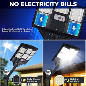 Faro Stradale <span class=keywords><strong>Solare</strong></span> Integrato 1000W 2000W 3000W da <span class=keywords><strong>Esterno</strong></span> Impermeabile IP67 Lampione a <span class=keywords><strong>LED</strong></span> <span class=keywords><strong>Solare</strong></span> Tutto in Uno - Product Image 5