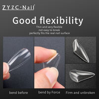 ZYZC élégant amande carré cercueil Stiletto 500/600 pièces ABS clair naturel faux Gel-X ongles conseils doux conception française pour le doigt