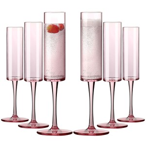 Copas de Cóctel Desechables de Plástico Rosa Vintage de 5.5 oz, Irrompibles, Reutilizables, para Champán - Product Image 1
