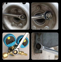 Juego de llaves combinadas industriales de 6 piezas, de acero Cr-V, métricas, de boca abierta y anular, de 8mm, 10mm, 12mm, 13mm, 14mm