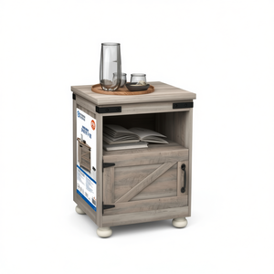 Meuble de rangement de cuisine en bois style ferme, table d'appoint pour salon - Product Image 1