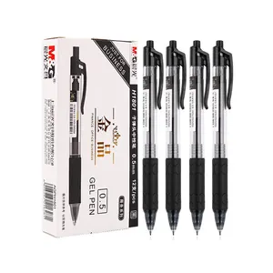 Bolígrafo de gel de tinta negra de punta media de 12 unidades (0,5mm)