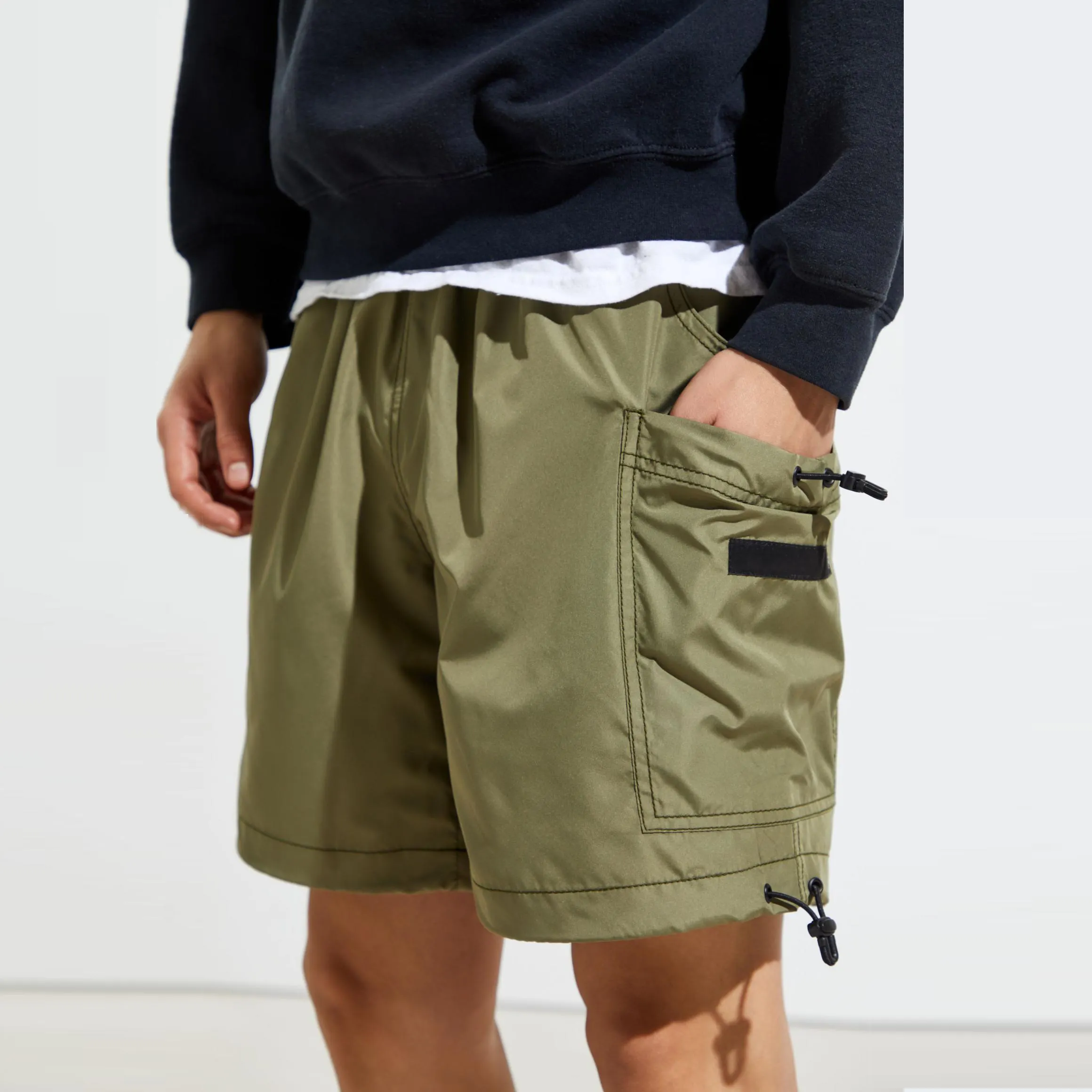 active sportswear hip hop quick dry men 100% nylon utility shorts with cargo pocket