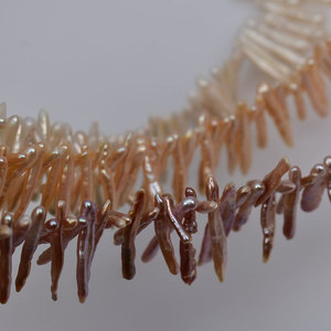Perles d'eau douce naturelles blanches en gros, perles à cure-dents à 28 trous, 25-30 mm de long, pour accessoires de collier DIY, semi-finies - Product Image 2