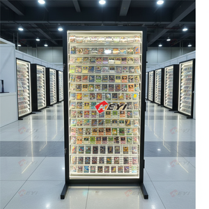 ゲーム趣味のためのトレーディングカードゲーム用ディスプレイラック、金属フレームと調節可能なレール付きフロアスタンド、ディスプレイとケース - Product Image 1