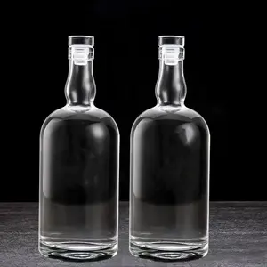 リサイクル可能なホットセール最高品質375ml 500ml 700ml 750ml 1000ml Oslo Liquor Gin Whisky Glass Vodka Spirit Bottle for Liquor