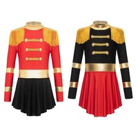 6-16 vente en gros enfants cirque Ringmaster Costume robes de danse combinaison body pour les filles Performance Wear