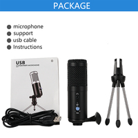 Microphone de bureau USB filaire en métal cardioïde professionnel pour diffusion en direct YouTube musique ordinateur podcasting
