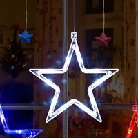 Unabhängigkeitstag Lager-Dekorationsbeleuchtung Großer Stern Lichterkette Warmweiß Kunststoff Weihnachtsfeier IP44 Fernbedienung