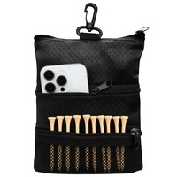 Sac de golf en cuir véritable à trois couches avec fermeture éclair, design portable, entièrement étanche, rangement pour accessoires à suspendre à la taille