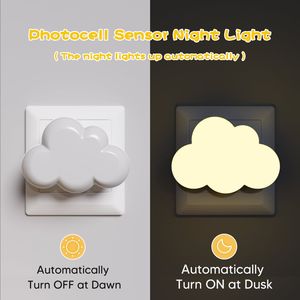 Cloud Design <b>LED</b> <b>Night</b> <b>Light</b>, Automatic <b>Light</b> Sensor, 2700k Warm <b>Light</b> Lamp, ABS Housing US EU Plug Manufacturer - Product Image 4
