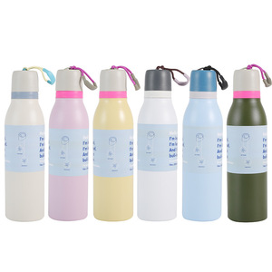 กระบอกน้ำกีฬาสแตนเลส 304 เก็บความร้อน-เย็น พร้อมสายคล้องคอ ขนาด 520 มล. 700 มล. พกพาสะดวก  รับสกรีนโลโก้ - Product Image 2