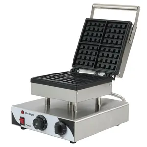 Commercial Square Belgian Waffle Maker Machine Waffle Baker Alarm Iron Machine