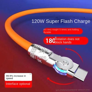<span class=keywords><strong>Cable</strong></span> de Carga de Silicona Líquida de Fábrica, <span class=keywords><strong>Cable</strong></span> de Datos para Auriculares Tipo-C con Rotación de 180 Grados y Blindaje Trenzado, Apto para Apple/Android - Product Image 2