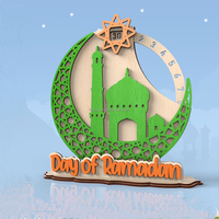 2025 décorations sur le thème du Ramadan Eid Mubarak compte à rebours calendrier Ramadan Mubarak bricolage calendrier de l'avent bois pour Ramandan