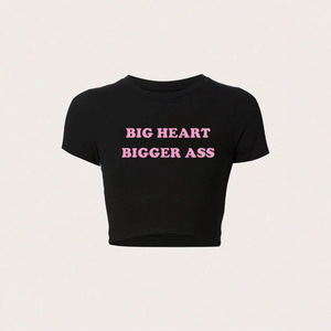 <span class=keywords><strong>T</strong></span>-<span class=keywords><strong>shirt</strong></span> da Donna Personalizzata Stile Y2K con Slogan, Manica Corta, Estiva, Aderente, Asciugatura Rapida - Product Image 4