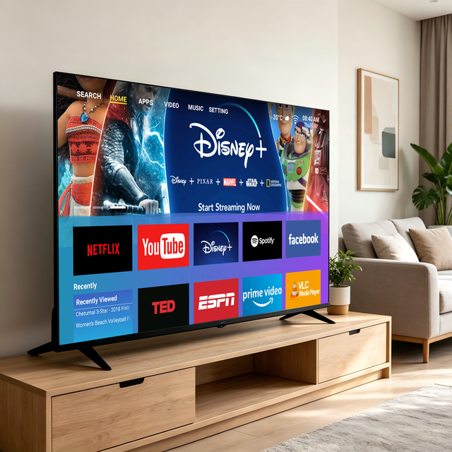FHD Ultra HD 4K Android WebOS Google 24 32 42 43 50 55 65 75 85 Inch LCD LED Smart TV Screen Television Smart TV with Wifi