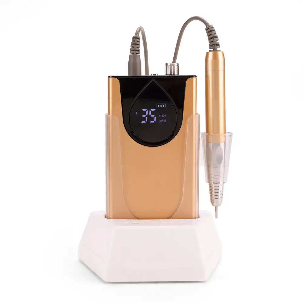 Yodoor TOP 브랜드 85w 높은 토크 35,000 RPM 브러시리스 휴대용 모바일 네일 드릴 충전식 무선 Efile 전기 네일 파일