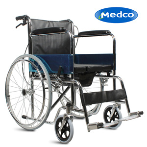 รถเข็นวีลแชร์แบบพับได้ น้ำหนักเบา ผลิตจากอลูมิเนียมอัลลอยด์ สำหรับผู้สูงอายุและผู้พิการ รุ่น MK809 สีเงิน - Product Image 3