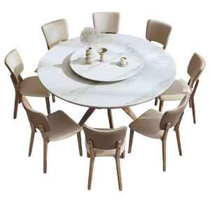 Mesa de Comedor Redonda 2026 de Estilo Retro para Cocina, Mesa Grande de Madera Rústica para Comedor - Product Image 1