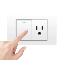 Touchmi vente en gros US 118 Tuya Wifi 1/2/3gang interrupteur de lumière en verre prise électrique et interrupteur interrupteur mural pour maison intelligente