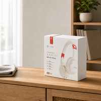 Boîte cadeau rigide de luxe personnalisée en carton avec fermeture magnétique dorée, recyclable, impression quadricolore pour l'emballage d'écouteurs