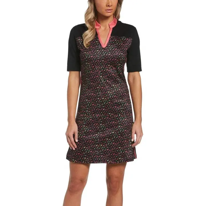 Custom OEM Design Pattern Women's Mini Floral Print Golf Dress