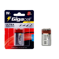 Pila Carbon Zinc 9V avec batterie 9 volts longue durée pour micros sans fil, pédales d'effets guitare/accordeurs, radios bidirectionnelles
