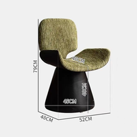 Table de maquillage minimaliste moderne avec cadre en bois massif, chaise pivotante créative à dossier, écologique, pour salon et hôtel