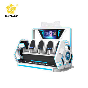 Cinéma <span class=keywords><strong>VR</strong></span> commercial 4 places, construction en métal et fibre de verre, fonctions de vibration et de soufflage d'air, films multi-thèmes pour utilisation en intérieur - Product Image 1