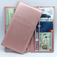 Accessoires pour véhicules Boîte à gants de voiture Organisateur de documents haut de gamme Fermeture magnétique Or rose Immatriculation de voiture et titulaire d'assurance