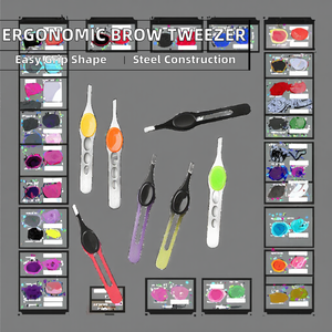 Pinzas de Cejas de Acero Inoxidable de Diseño Ergonómico con Punta Inclinada para Dar Forma y Depilar, Venta de Fábrica - Product Image 2
