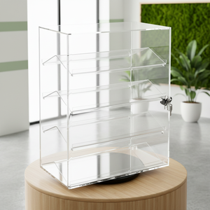 ตู้โชว์อะคริลิคหมุนได้ 360 องศา MOOCA Premium Eco-Friendly ผิวขัดเงา ปรับแต่งได้ ชั้นวางถอดออกได้ 4 ชั้น พร้อมกุญแจล็อค - Product Image 3