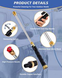 <span class=keywords><strong>Pistolet</strong></span> de lavage haute pression portable avec 2 buses de <span class=keywords><strong>tuyau</strong></span> <span class=keywords><strong>pour</strong></span> le nettoyage des jardins et des voitures, <span class=keywords><strong>pistolet</strong></span> de lavage à jet <span class=keywords><strong>d</strong></span>'eau - Product Image 2