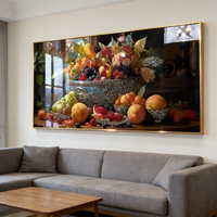 Peinture décorative de luxe pour salon, fruits, cuisine, peinture sur porcelaine de cristal, grand impression verticale, art mural pour salle à manger, LED
