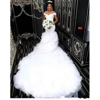 African Mermaid Lace Wedding Dresses, Bridal Gown