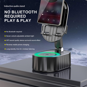 ขายดี ลำโพง NFC 3-in-1 แท่นชาร์จไร้สาย พาวเวอร์แบงค์ RGB แท่นวางโทรศัพท์ ระบบตรวจจับอัตโนมัติ แท่นวางโทรศัพท์มือถือแบบตั้งโต๊ะ - Product Image 4