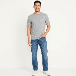 Camiseta de Manga Corta Gris 100% Algodón para Hombre, de Alta Calidad, Corte Holgado con Cuello Redondo, Estampado Digital - Product Image 1