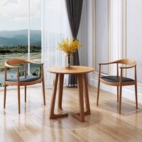 Ensemble Table et 2 Chaises en Bois Massif Moderne pour Café, Restaurant, Villa, Bureau, Maison, Hôtel