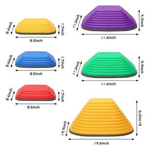 Pierres d'équilibre pour enfants, pierres antidérapantes, jouets pour l'autisme, pierres de saut en plastique, blocs d'équilibre, parcours d'obstacles, jeux - Product Image 3
