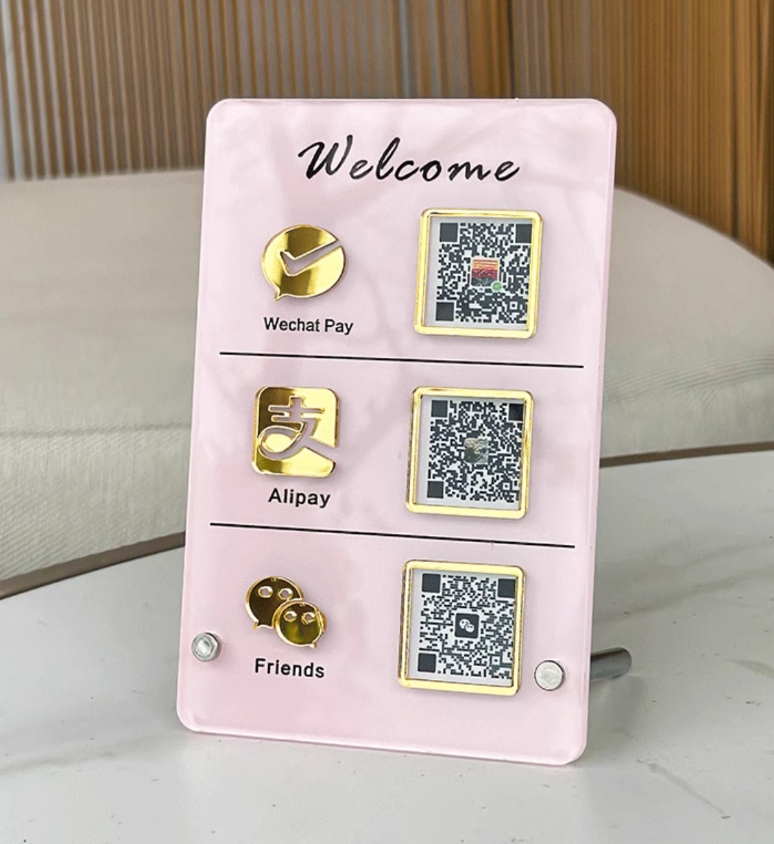 Высококачественные акриловые вывески с QR-кодом для бизнес-оплаты и промо-стенда