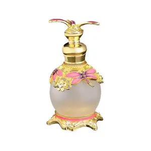 Factory Wholesale Dragonfly Crystal Perfume Essential Oil Round Ball Bottle Multi-colored Tattoo Color perfume bottle