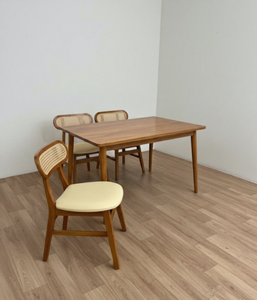 Solid Teak Wood <b>Dining</b> Table Set Ladder Back <b>Chairs</b> Eco-Friendly Minimalist Design <b>8</b>-Piece Home Furniture - Product Image 2