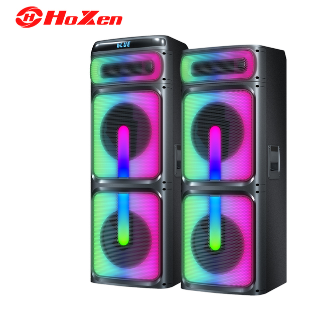 2024 Hi-Fi Dual 12-inch Bass Amplified Cabinet with RGB LED Lighting USB and Mixer-Speaker-to