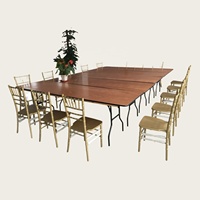 Table de banquet extérieure moderne, portable et durable en contreplaqué pour la restauration hôtelière